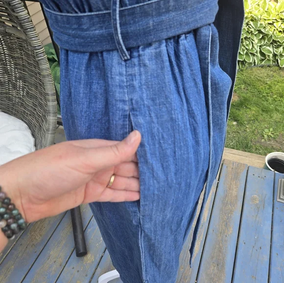 J. Crew Blue Denim Off-Shoulder Dress - Picture 6 of 9